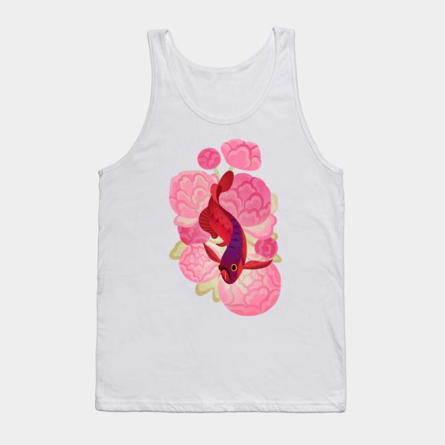 Arowana and peony2 Tank Top by pikaole